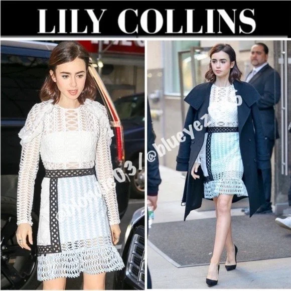 Self-Portrait frill shoulder dress from the spring 2017 collection US8/UK12 - Picture 2 of 5